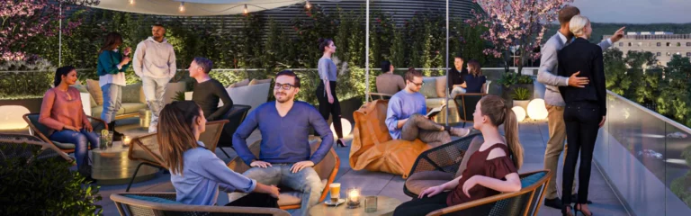 Image: Rendered terrace party with various 3DPEOPLE.