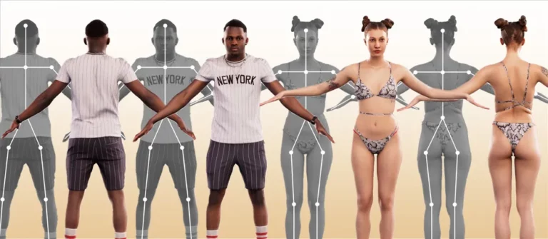 Image: 3DPEOPLE product type rigged people; different people in a-pose
